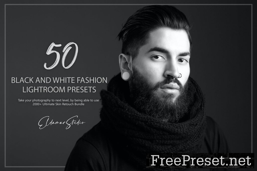 50 Black and White Fashion Lightroom Presets WS6BFCV