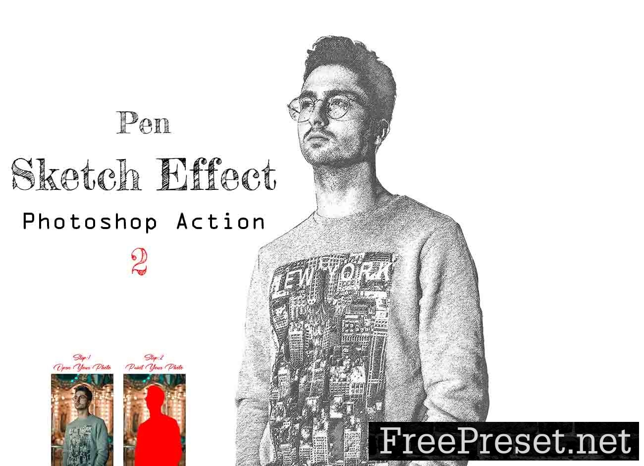 Pen Sketch Effect PS Action -2 16071274