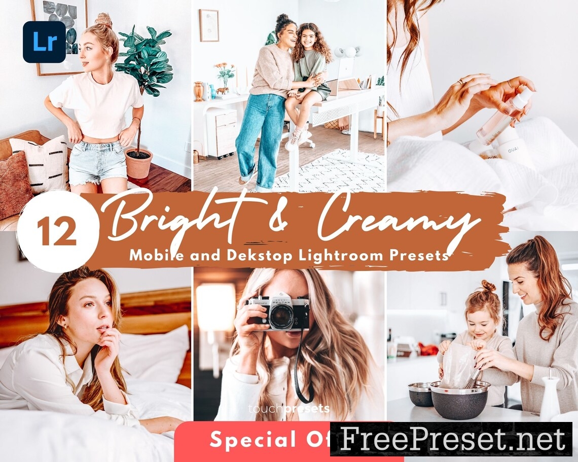 12 Lightroom Mobile Presets, Lightroom Presets Desktop, Bright Presets