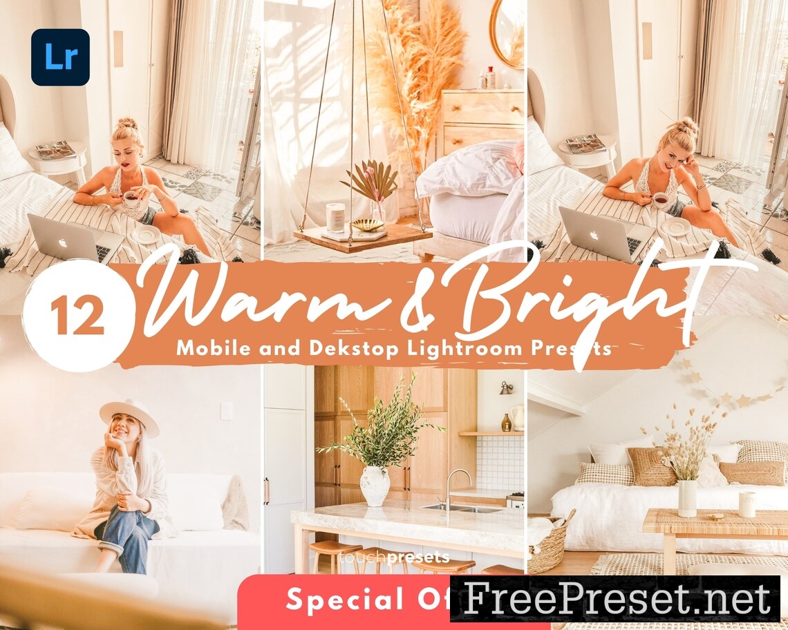 12 Mobile and Desktop Lightroom Presets, Bright Presets, Lightroom Preset Warm