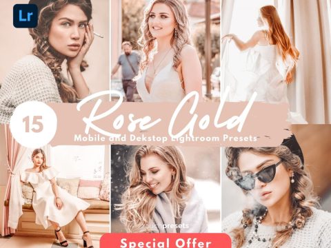 15 Lightroom Presets, Rose Gold Presets, Mobile & Desktop Presets