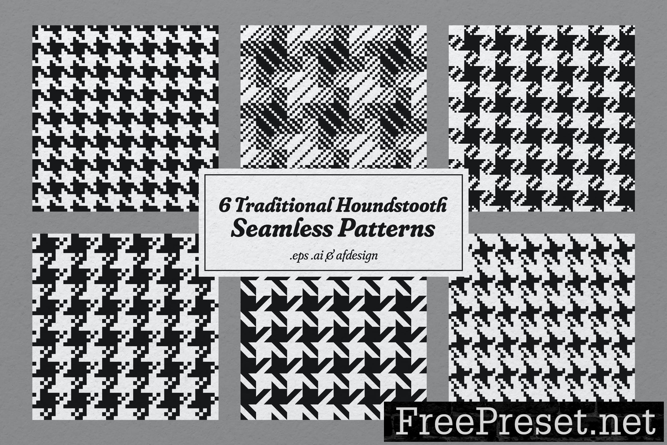 Traditional Houndstooth Seamless Patterns RHTD2S7