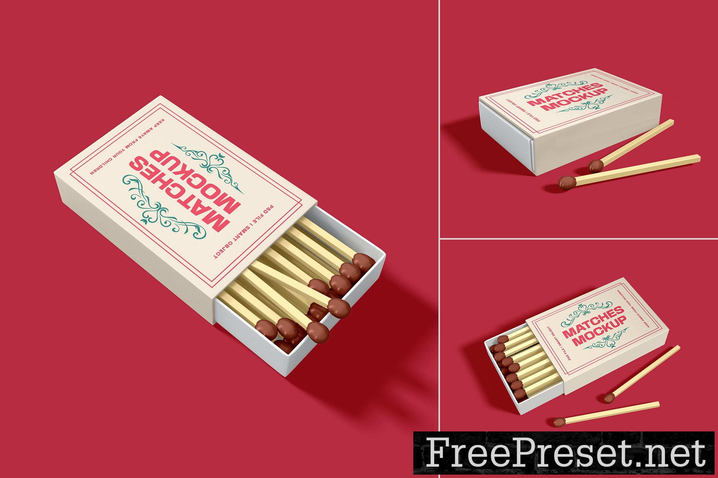 Paper Match Box Mockup Set S92PRT7