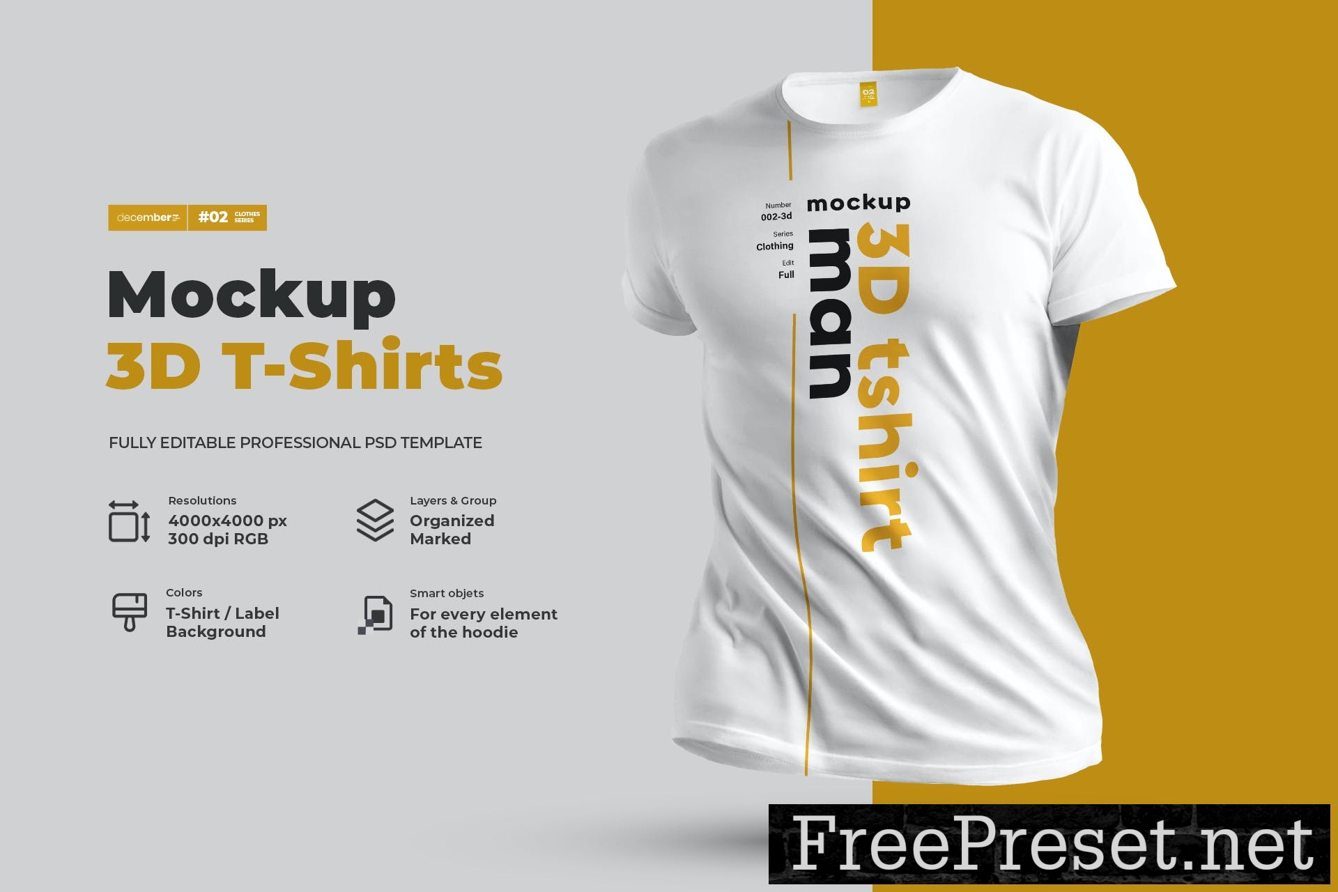 Mockups T-Shirts in 3D Style URW2E3S