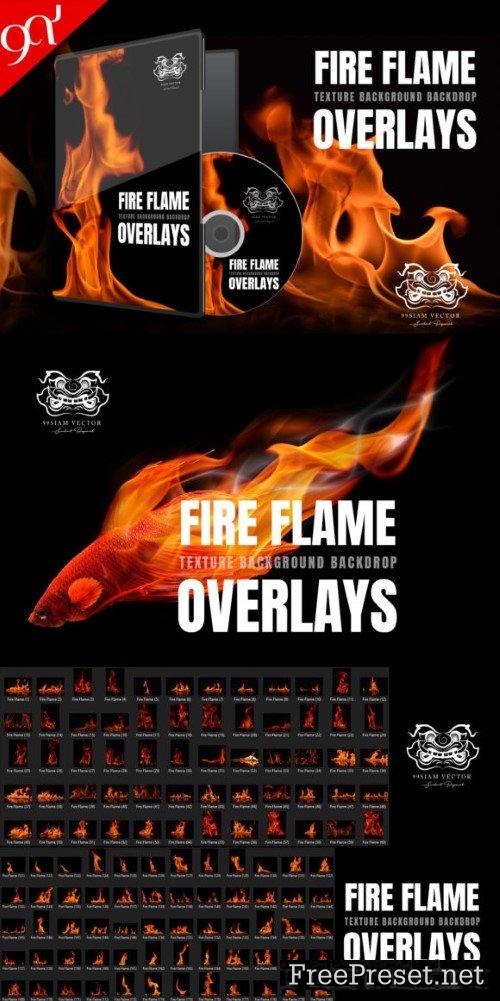 200 Fire Photoshop Overlays