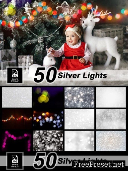 50 Silver Lights Photo Overlay