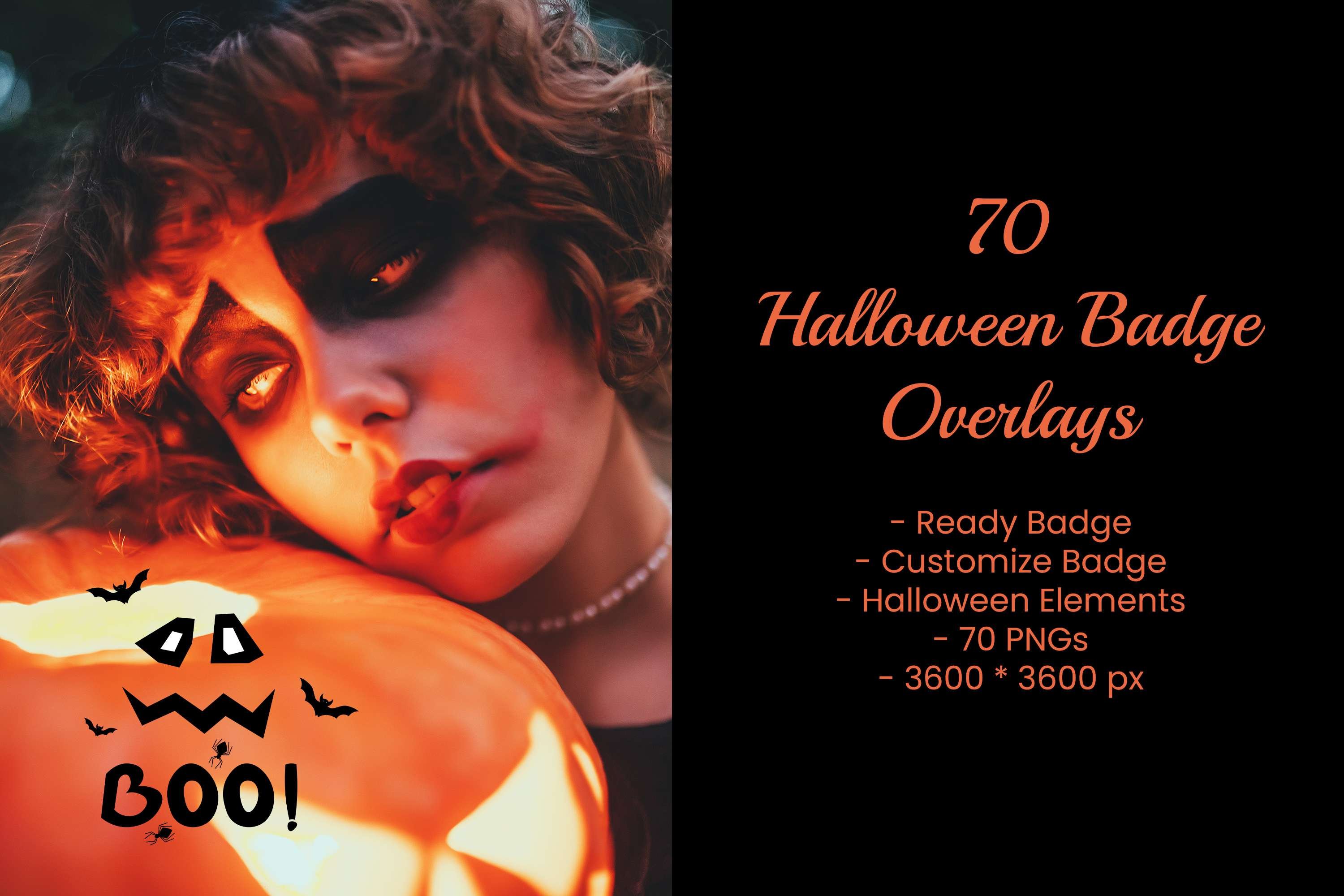 70 Halloween Badge PNGs Photo Overlays