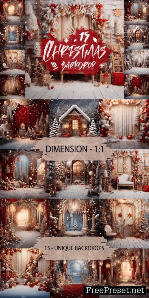 Cozy Christmas Digital Backdrop Bundle