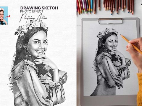 Drawing Sketch Photoshop Action 58617878