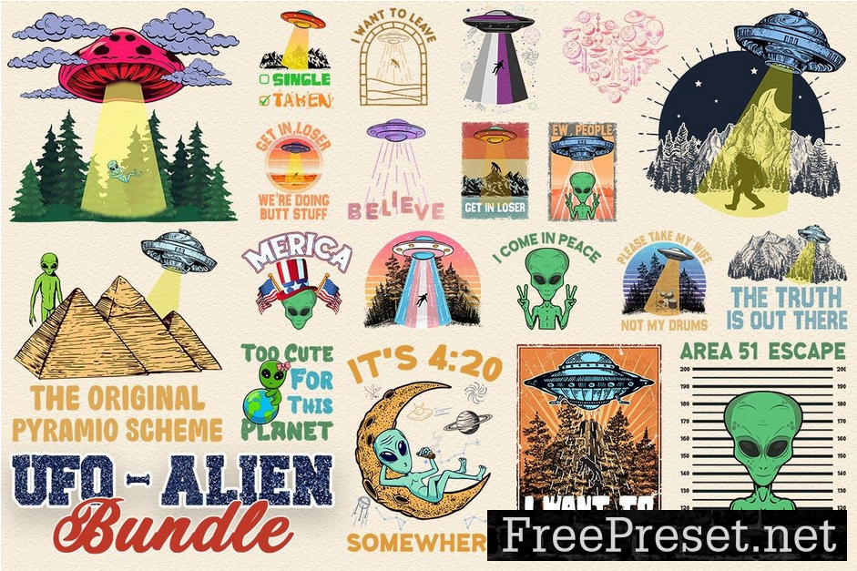 UFO Alien Sublimation Bundle