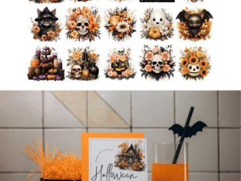 Watercolor Halloween Cliparts