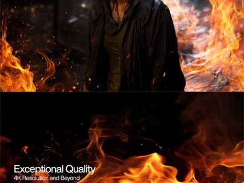 100 Fire Flame [4K] Overlays for Photoshop