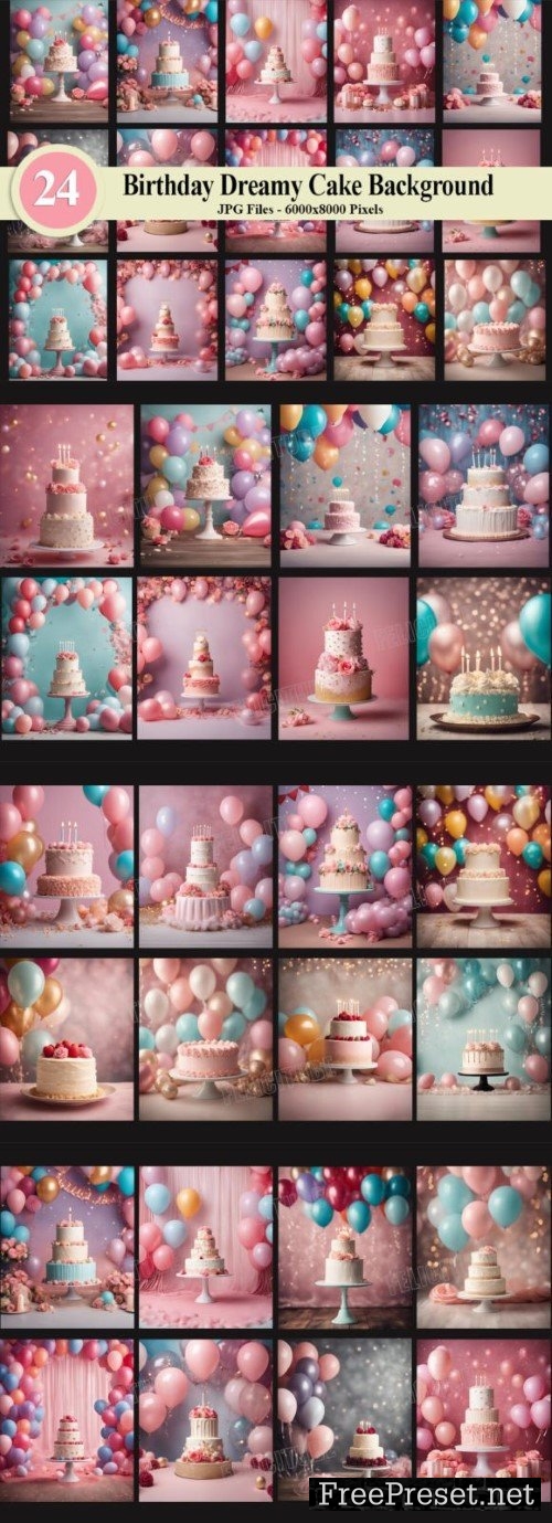 Birthday Dreamy Cake Background Pastel