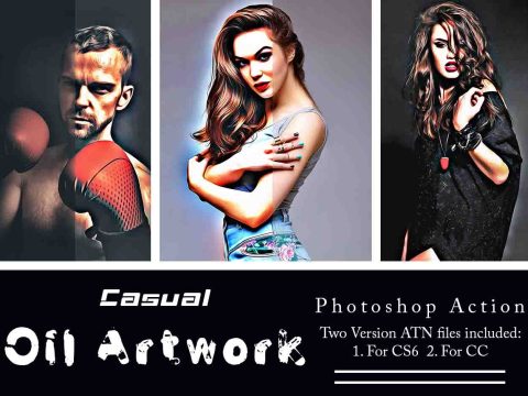 Casual Oil Artwork Photoshop Action 91678107