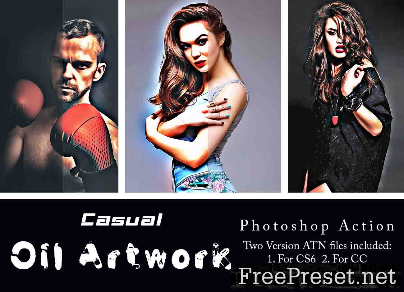 Casual Oil Artwork Photoshop Action 91678107
