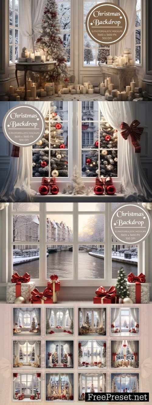 Christmas Backdrop - Photorealistic Mock