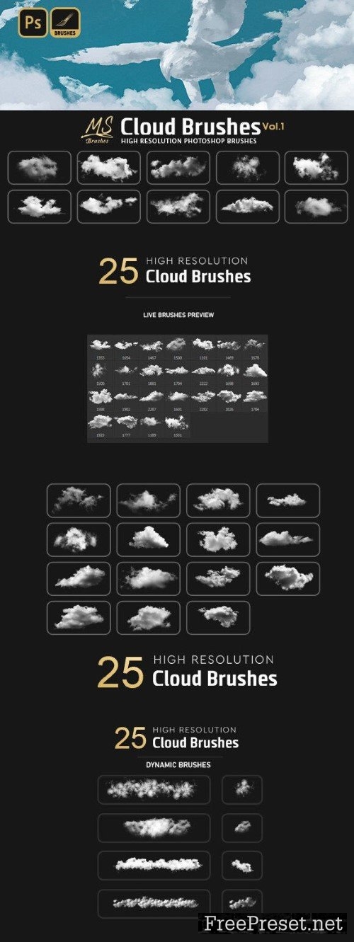 Cloud Photoshop Brushes