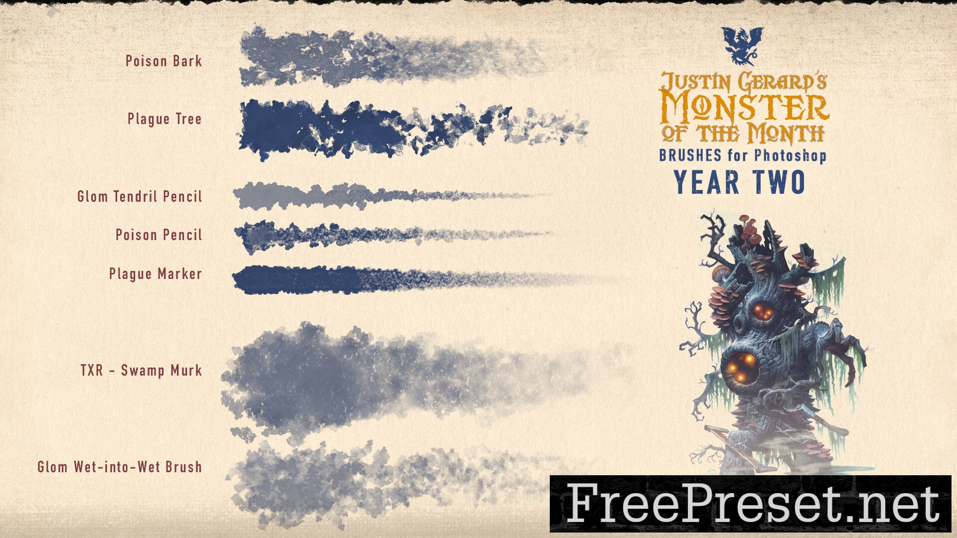 Justin Gerard's Monster of the Month Brush Sets: YEAR TWO for Photoshop & Procreate