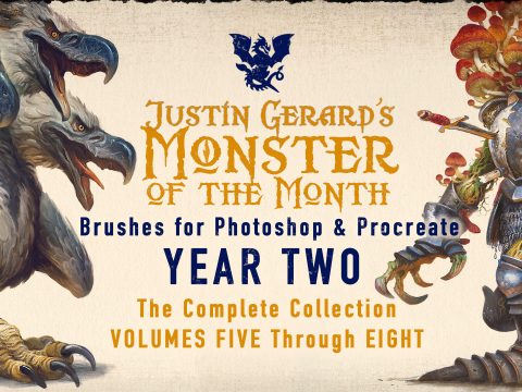 Justin Gerard's Monster of the Month Brush Sets: YEAR TWO for Photoshop & Procreate