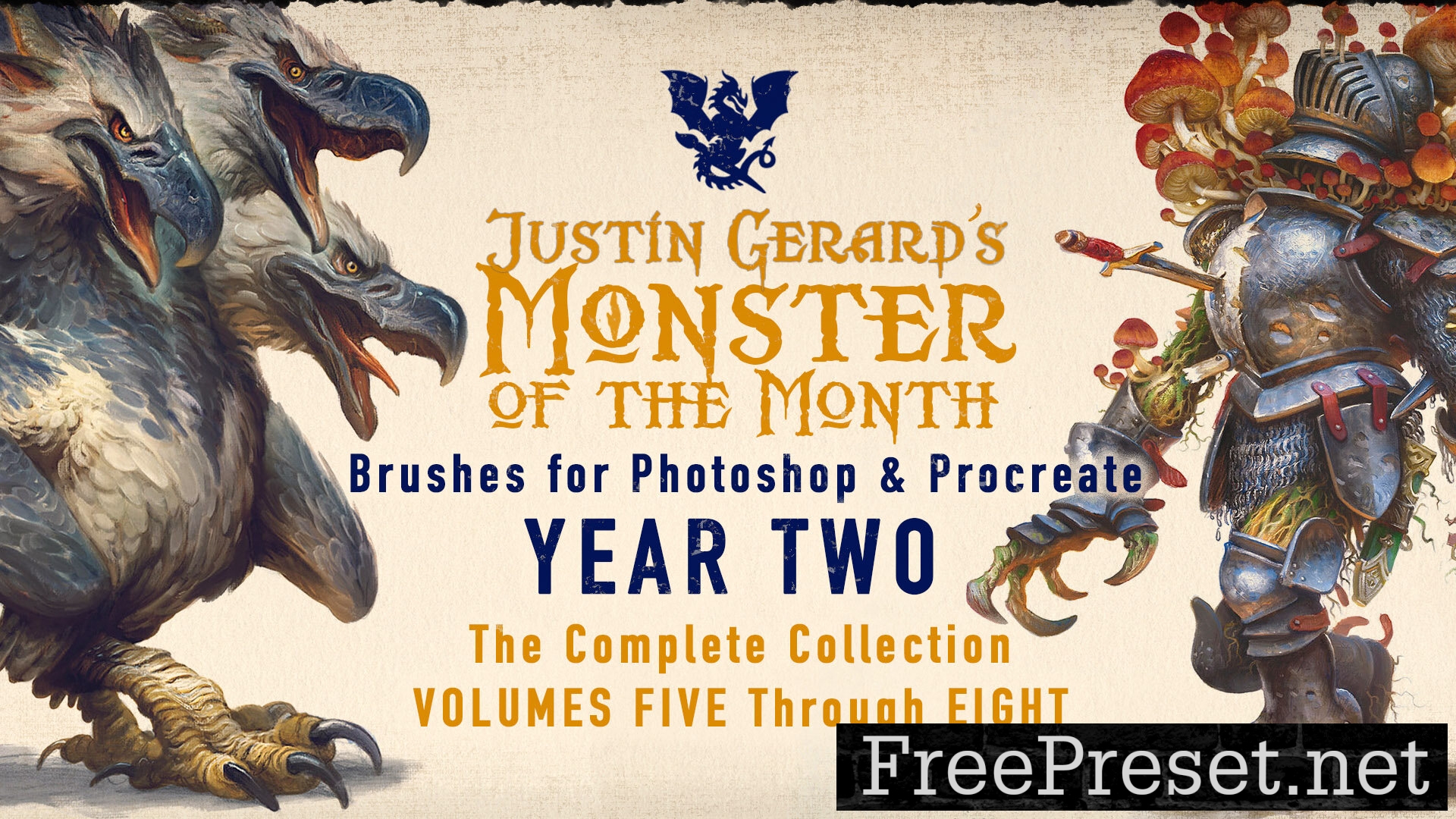 Justin Gerard's Monster of the Month Brush Sets: YEAR TWO for Photoshop & Procreate