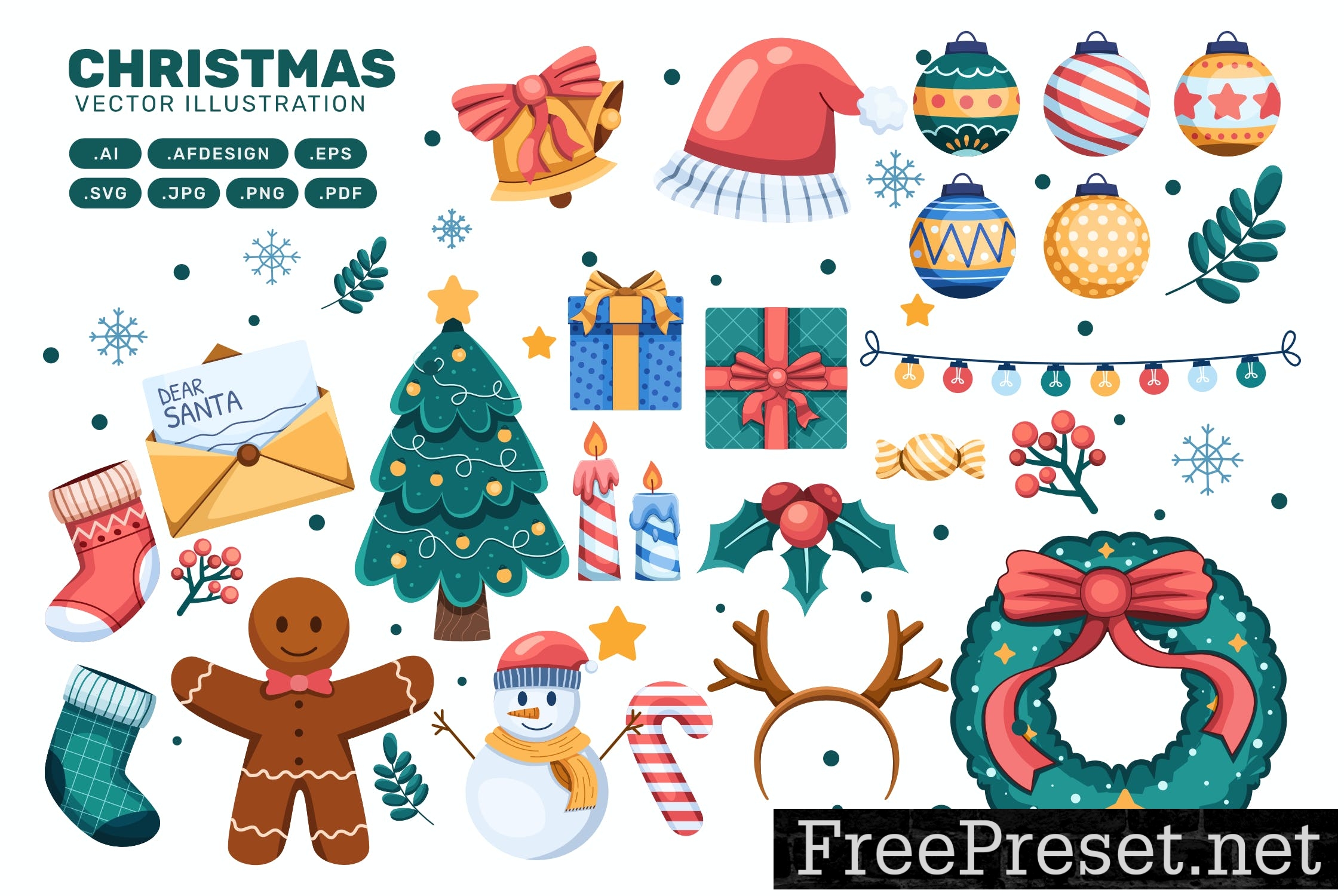 Christmas Element Clip Art Set NGCTQGD