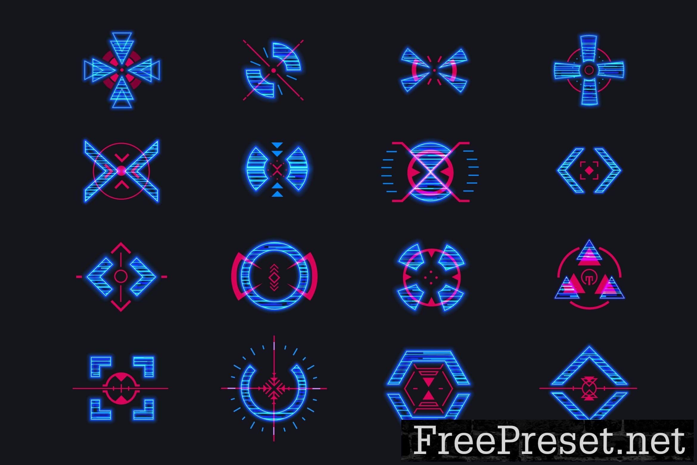 Futuristic hud elemets for crosshair, radar locati UCFJSTD