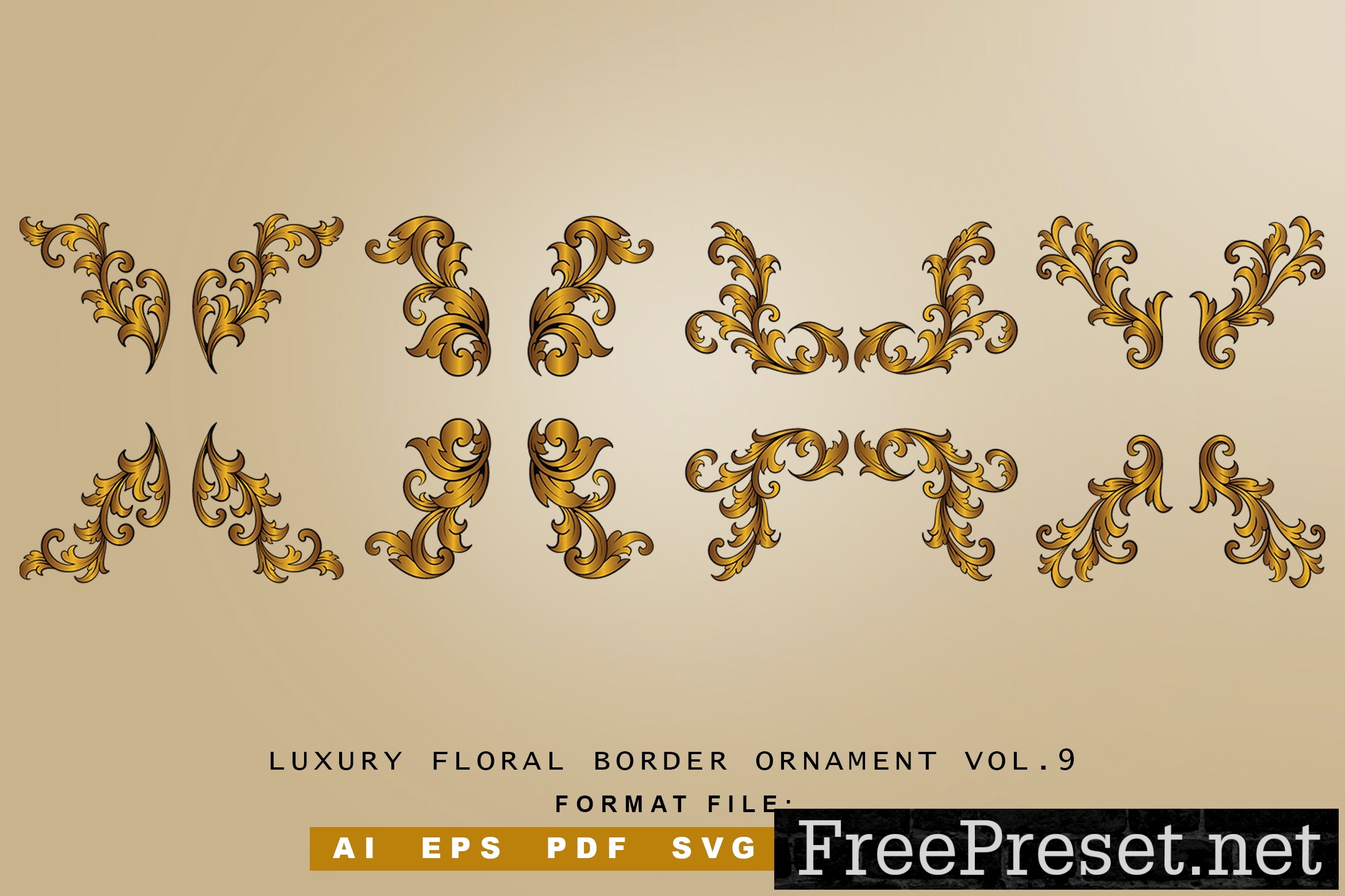 Luxury Floral Border Ornament Vol.9 72DYHMP