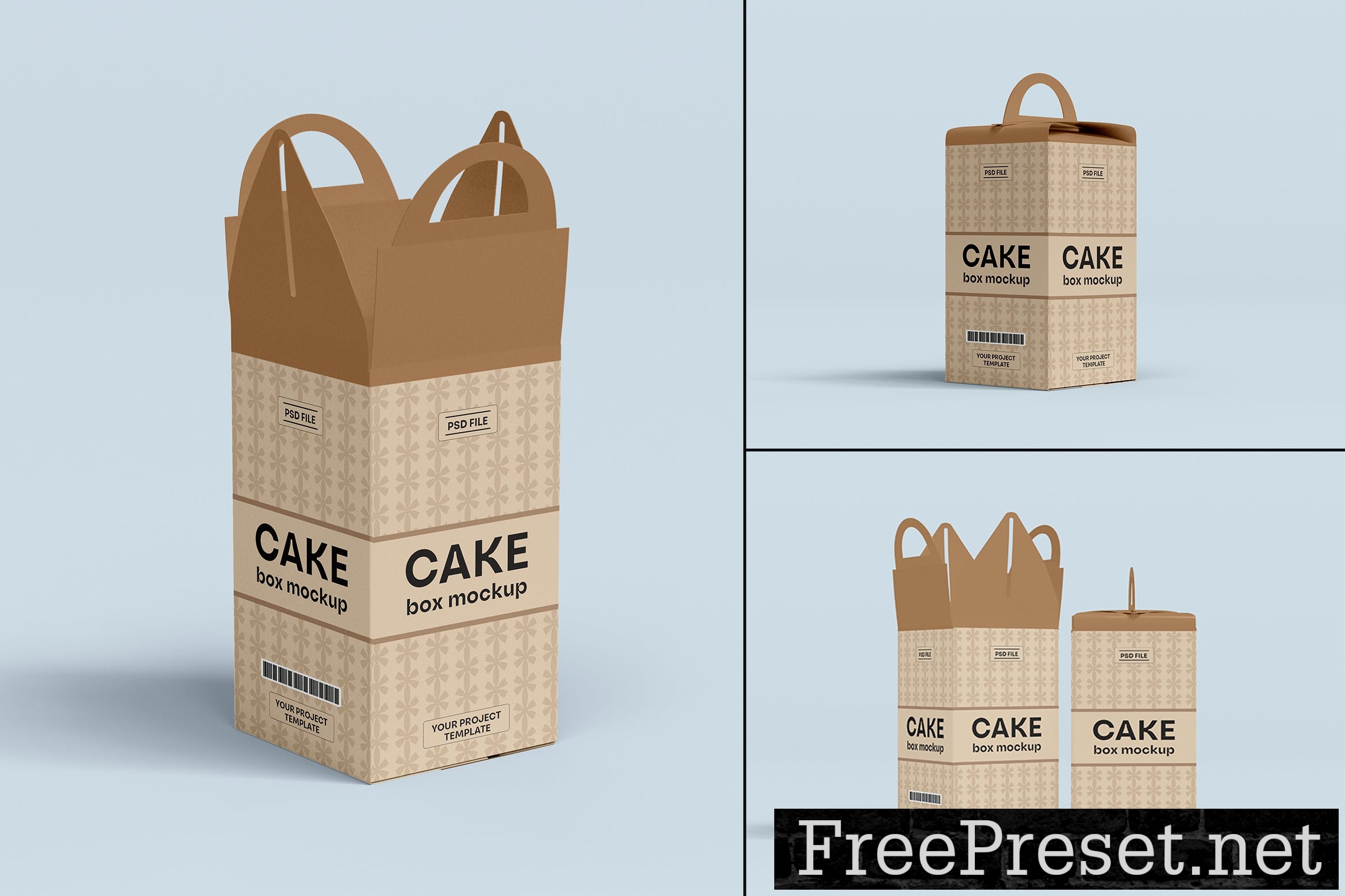 Square Flip Top Cake Box Mockup | Cup & Container Mockups ~ Creative Market