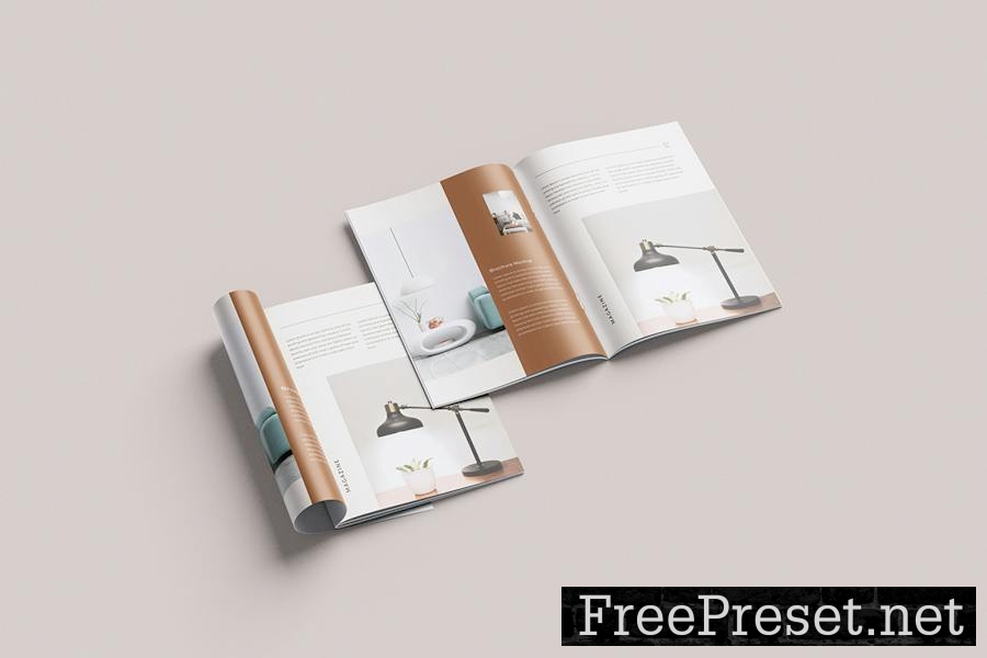 A4 Brochure / Catalog Mockups 87ZXR5R