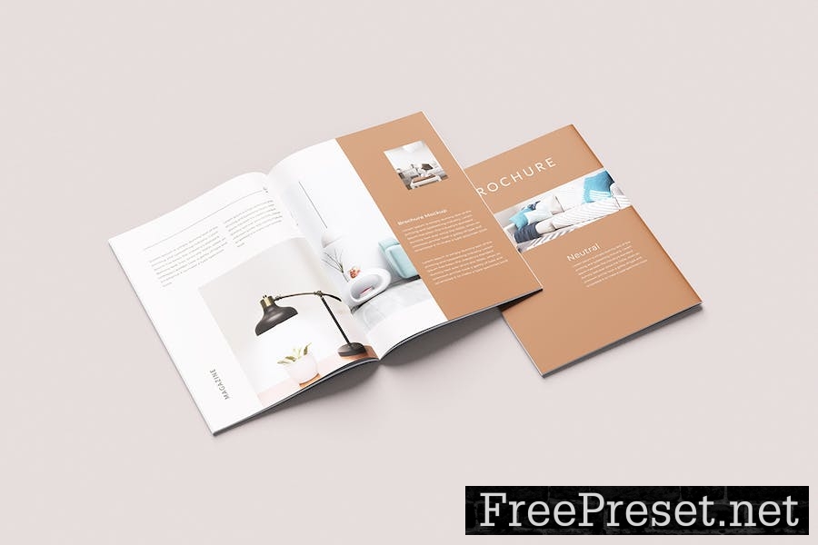 A4 Brochure / Catalog Mockups 87ZXR5R