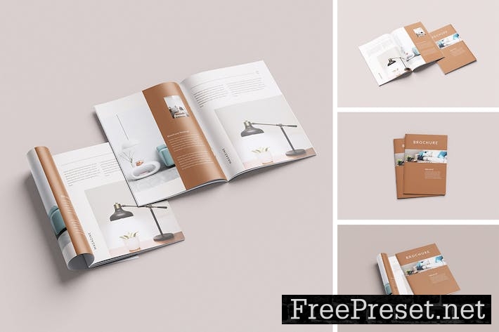 A4 Brochure / Catalog Mockups 87ZXR5R