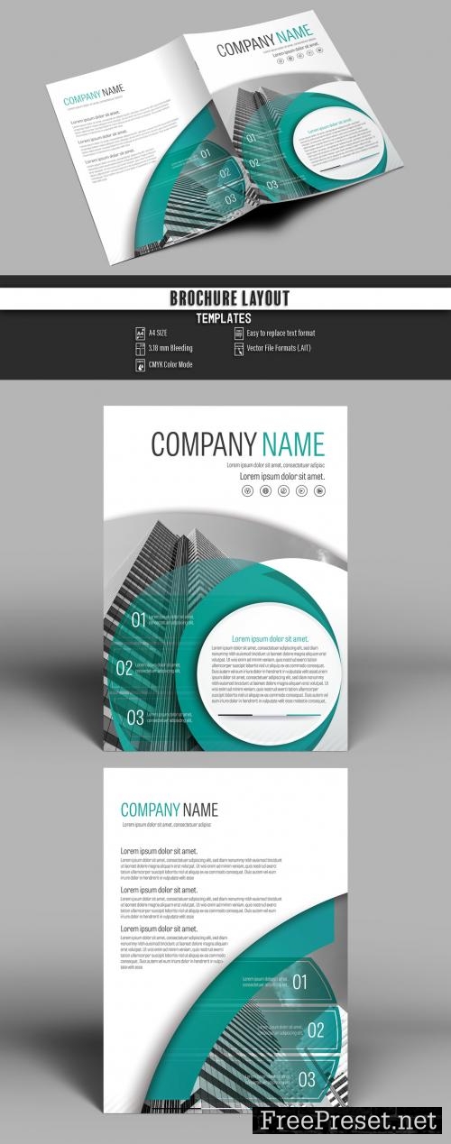 Adobe Stock - Brochure Cover Layout with Green Accents - 163669721