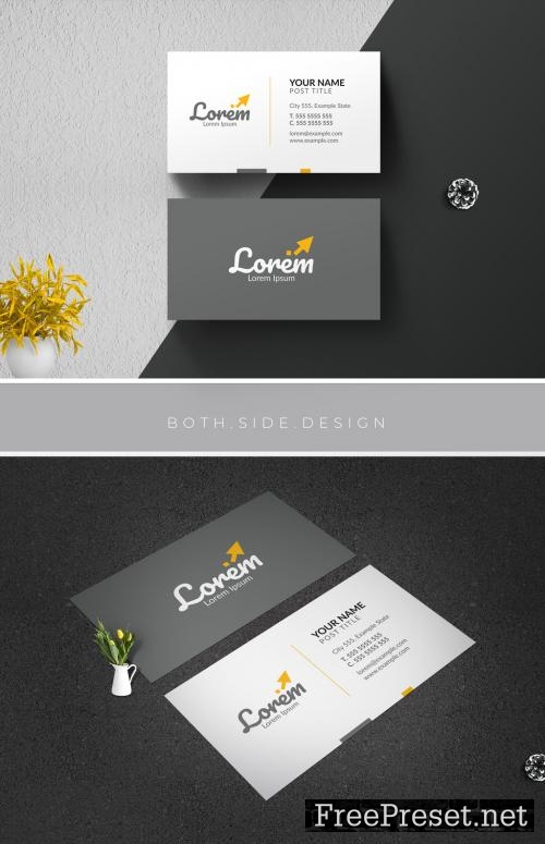 Adobe Stock - Business Card Layout with Yellow Accents - 208293862