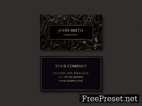 Adobe Stock - Business Card Layout with Gold Elements - 259028033