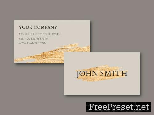 Adobe Stock - Business Card Layout with Gold Elements - 259028057