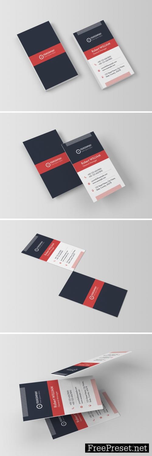 Adobe Stock - Business Card Layout with Red Accents - 282938987