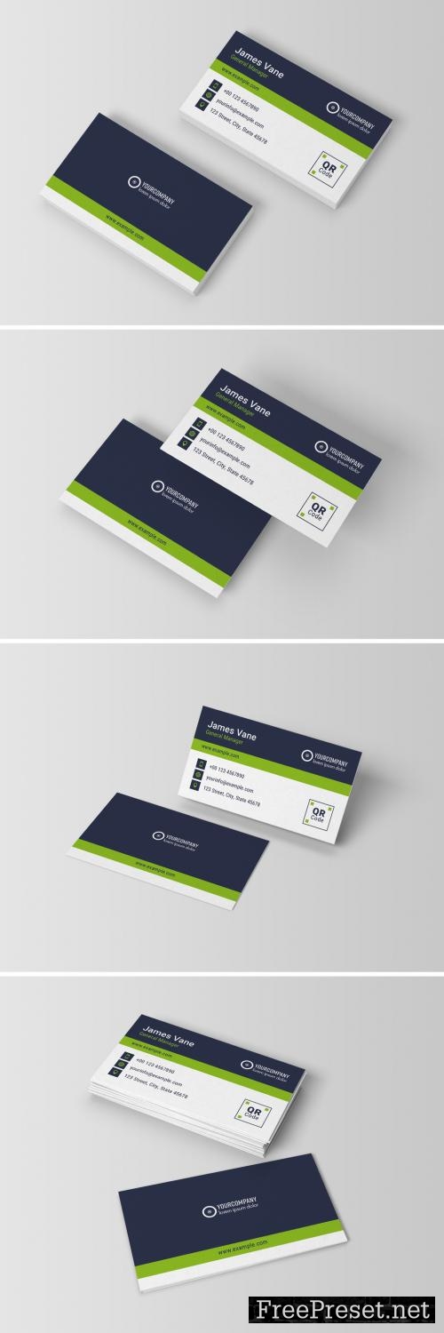 Adobe Stock - Business Card Layout with Green Accents - 282938988