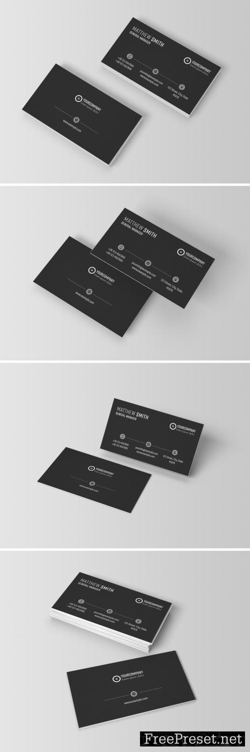 Adobe Stock - Business Card Layout with Black Circles - 285717867