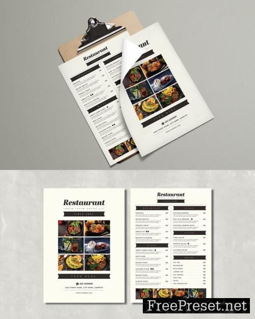 Adobe Stock - Simple Restaurant Food Menu Layout - 320641357