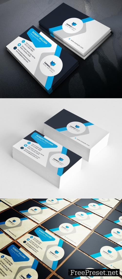 Adobe Stock - Blue Business Card Layout - 360313832