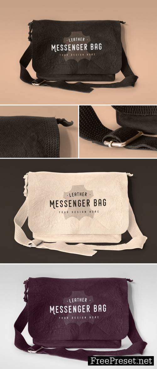 Adobe Stock - Leather Messenger Bag Mockup - 369526354