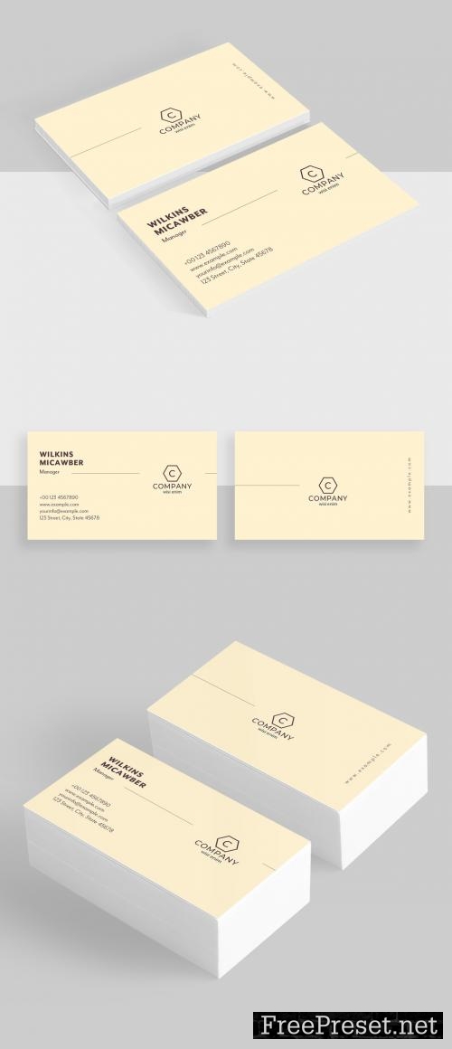 Adobe Stock - Business Card Layout with Pale Yellow Accents - 400847504