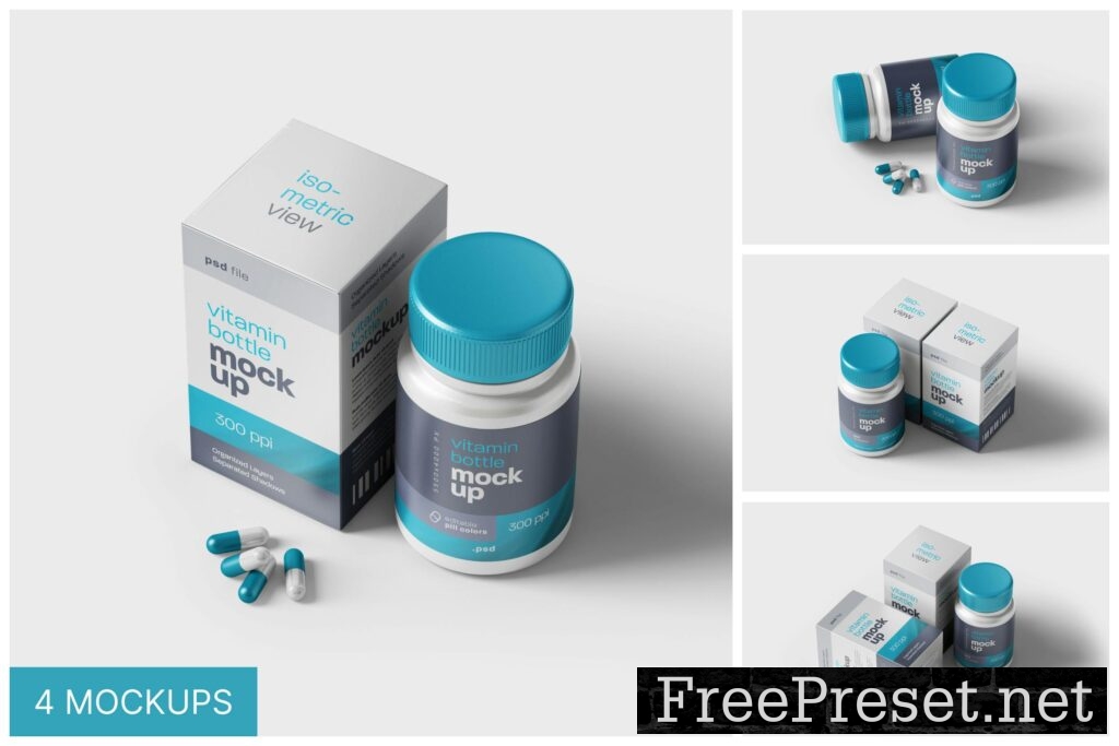 Medicine Pill Bottle Mockup Set PURCSRF