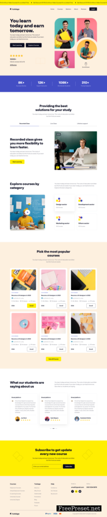 UIHut - Tutelage UI Kit Online Learning Web Design Template - 21831 2175013