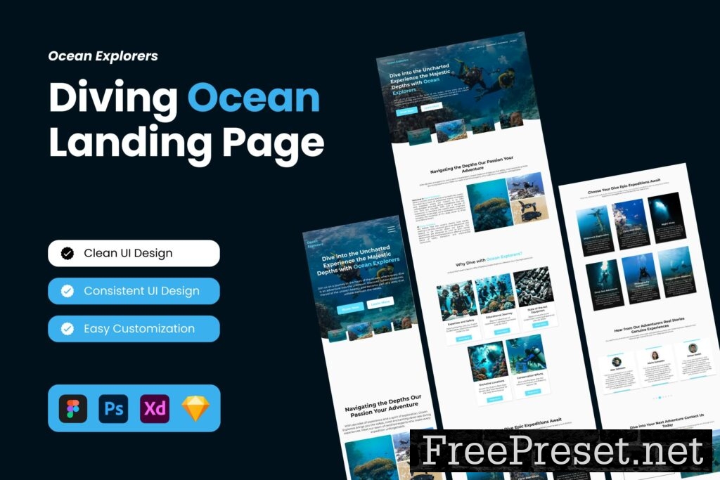 Ocean Explorers - Diving Ocean Landing Page Zjpeekv