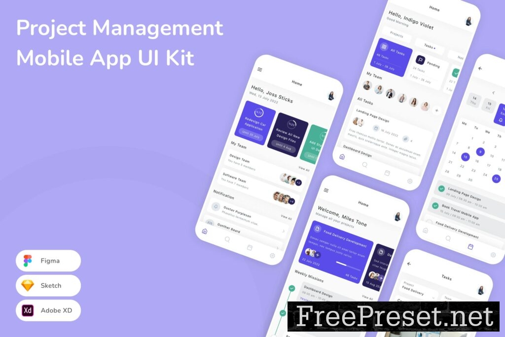 Project Management Mobile App Ui Kit W6bncwk