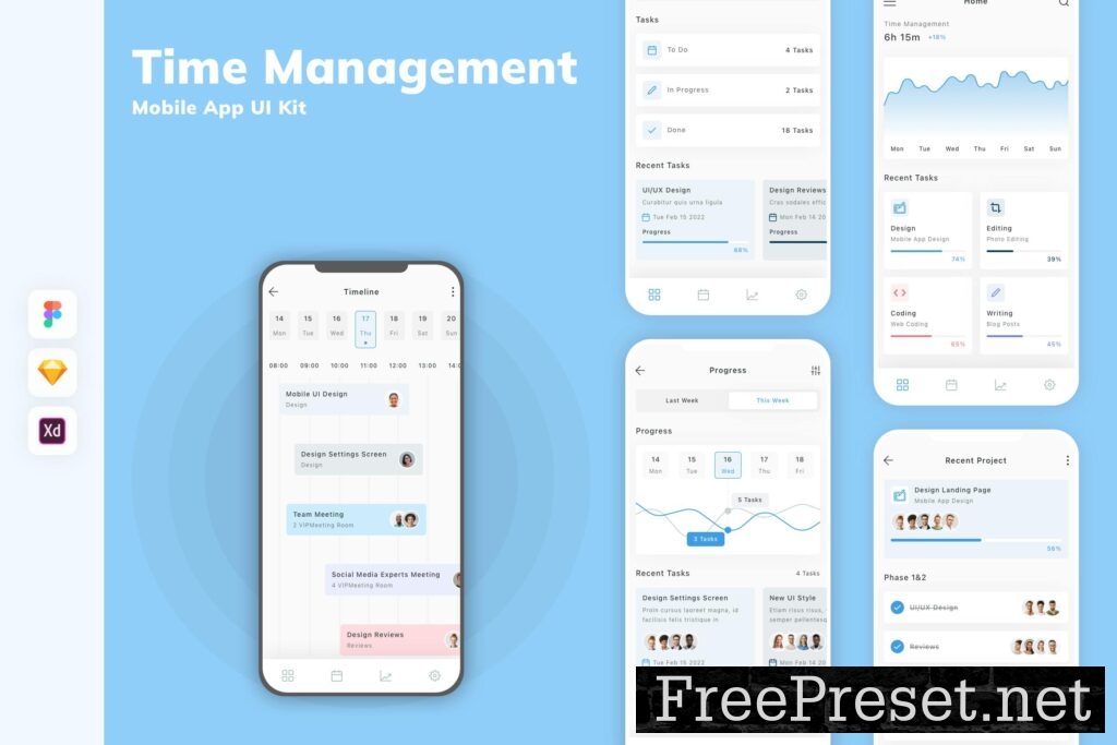 Time Management Mobile App Ui Kit Dpyyvv6