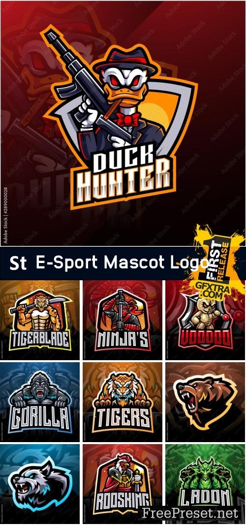 E-Sport Mascot Logo Design Bundle 2000xAI or JPEG 2307869