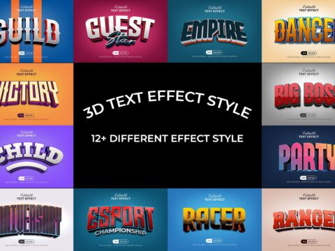 Mega collection vector editable text effect, font style vol 3 2284403