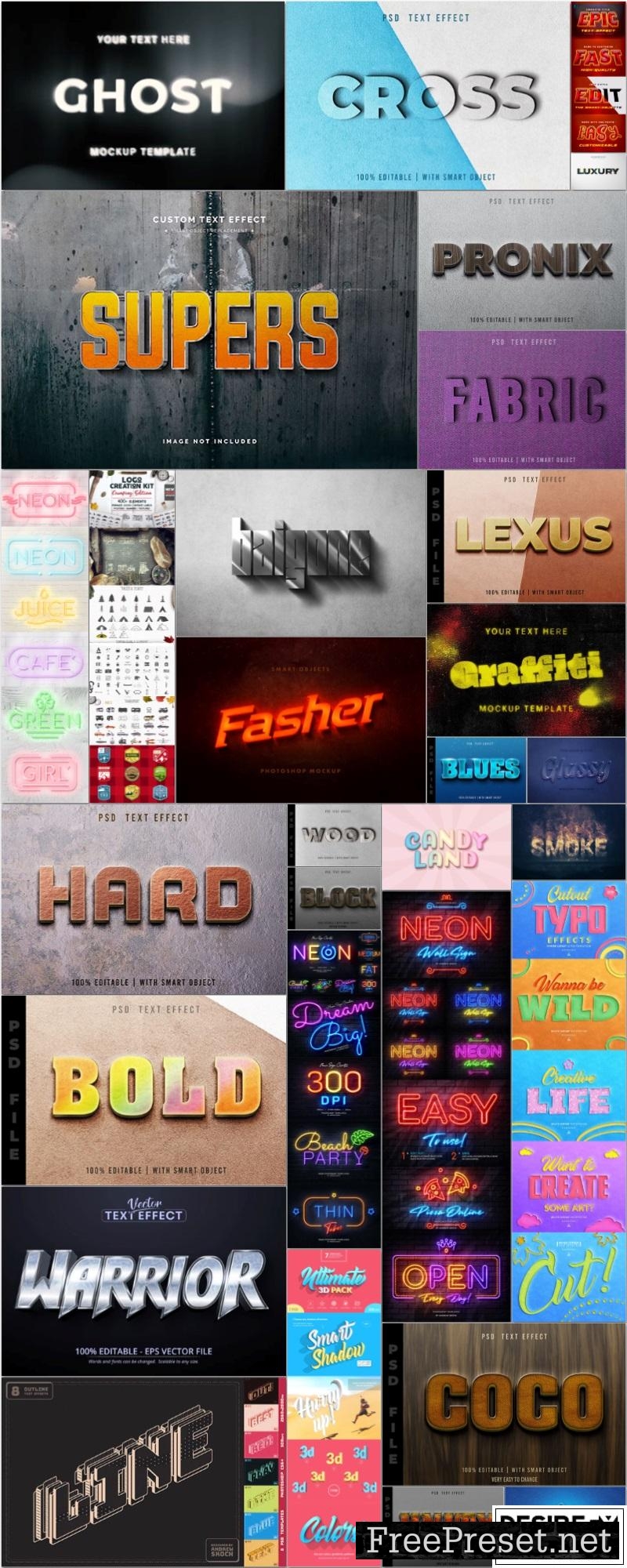 Mega collection vector editable text effect, font style vol 5 2285008